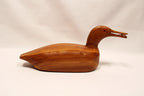 Carved Wooden Loon Decoy with Fish in Mouth