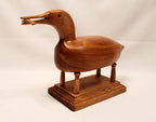 Carved Wooden Loon Decoy with Fish in Mouth