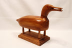 Carved Wooden Loon Decoy with Fish in Mouth