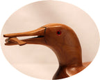 Carved Wooden Loon Decoy with Fish in Mouth