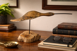 Carved Curlew on Stand by Alex Buderer