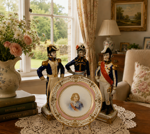 Antique IMPERIAL SEVRES Cabinet Plate with Portrait of Young Napoleon II
