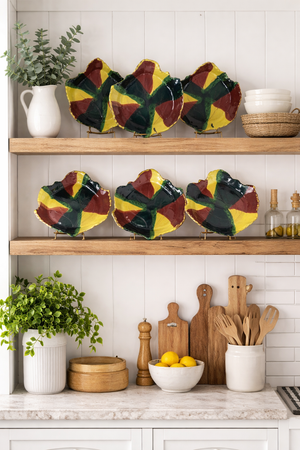 Six Leaf Plates by Mangum Pottery