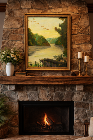 River  Oil Painting Framed and Signed