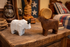 Folk Art Goat and Sheep Chain Saw Carvings