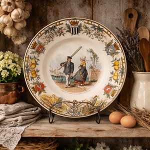 French Antique Sarreguemines Plate