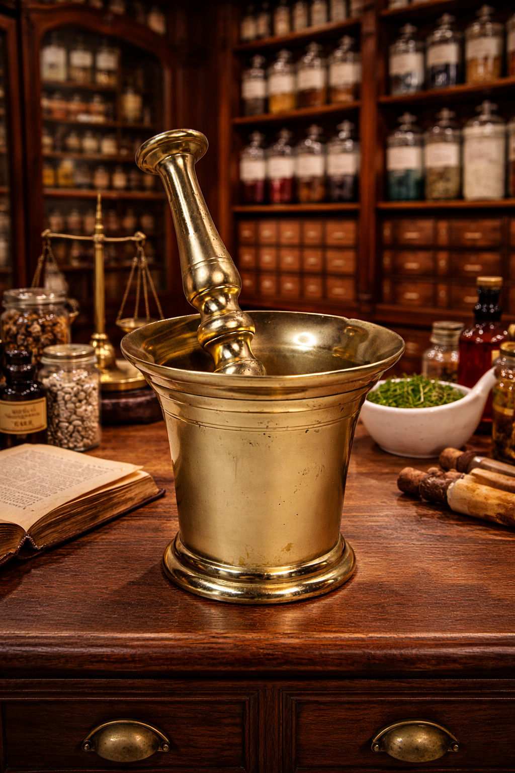 Brass Antique Mortar and Pestle