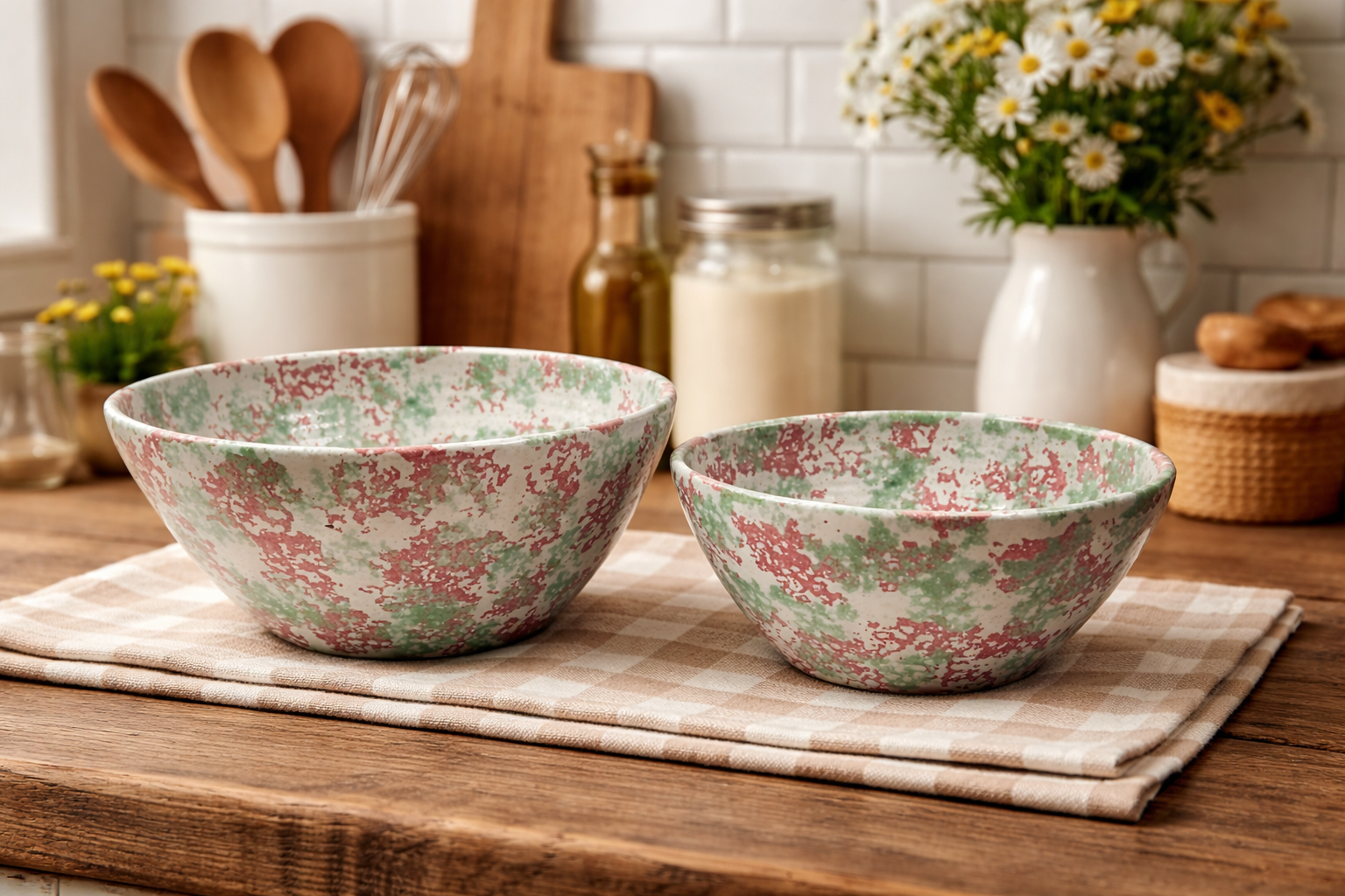 Pottery Spongeware Bowls by Kenneth George