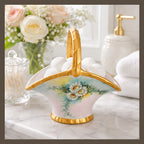 Hand Painted and Gilded German Porcelain Basket
