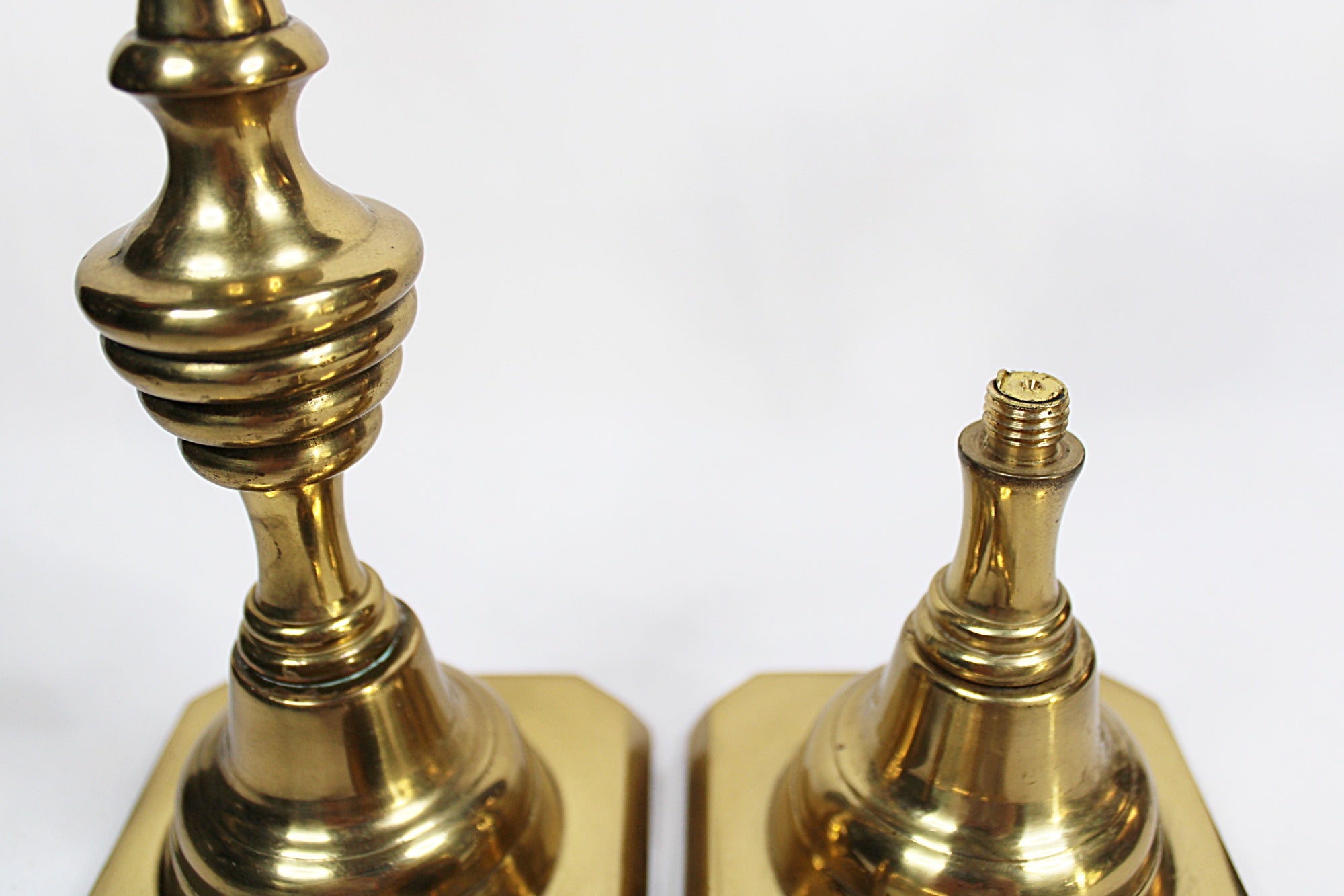 Beehive 1930s English Solid Brass Candlesticks