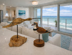 Shorebird Decoy Semipalmated Plover Gregg Ewell Carving 1981 Delaware on Condo Counter by Sea with other Bird Carving