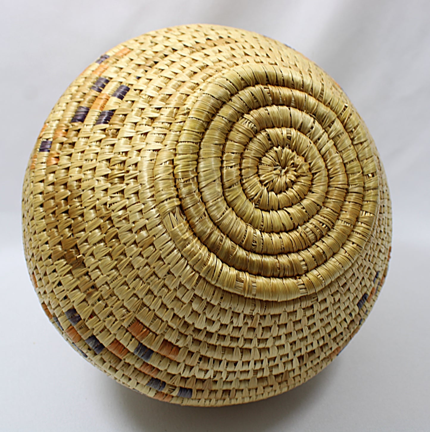 Vintage Native ALASKA YUP'IK Basket Hand Coiled by Agnes Tommy