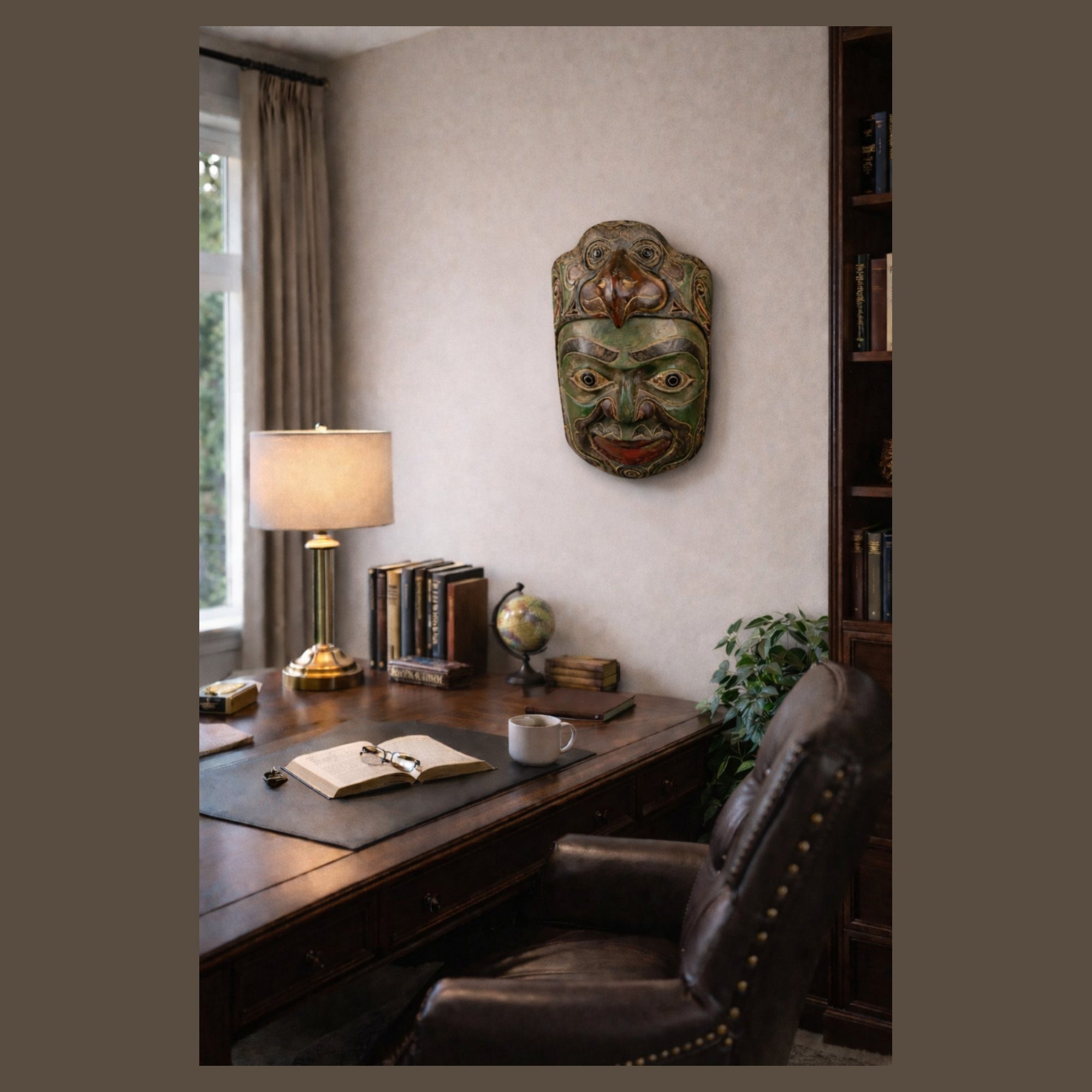 Indigenous Vintage Wall Mask Carved and Painted