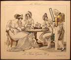LE BON GENRE: Four 1800s French Etchings Hand Colored Framed Cuisine Themed