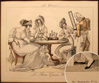 LE BON GENRE: Four 1800s French Etchings Hand Colored Framed Cuisine Themed