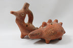 Pre-Columbian Style Pair Bird and Armadillo Ocarinas