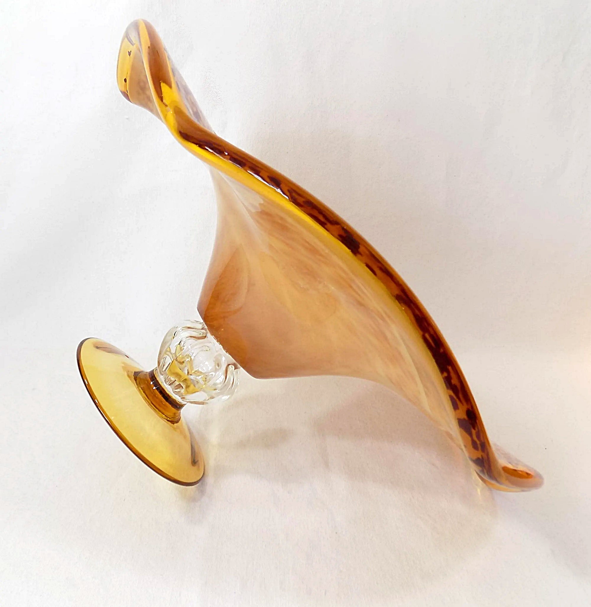 Murano Glass Hand Blown Pedestal Bowl
