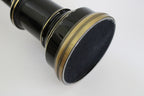 Black and Gold Enameled Vintage Desk or Table Lamp With Milk Glass Shade