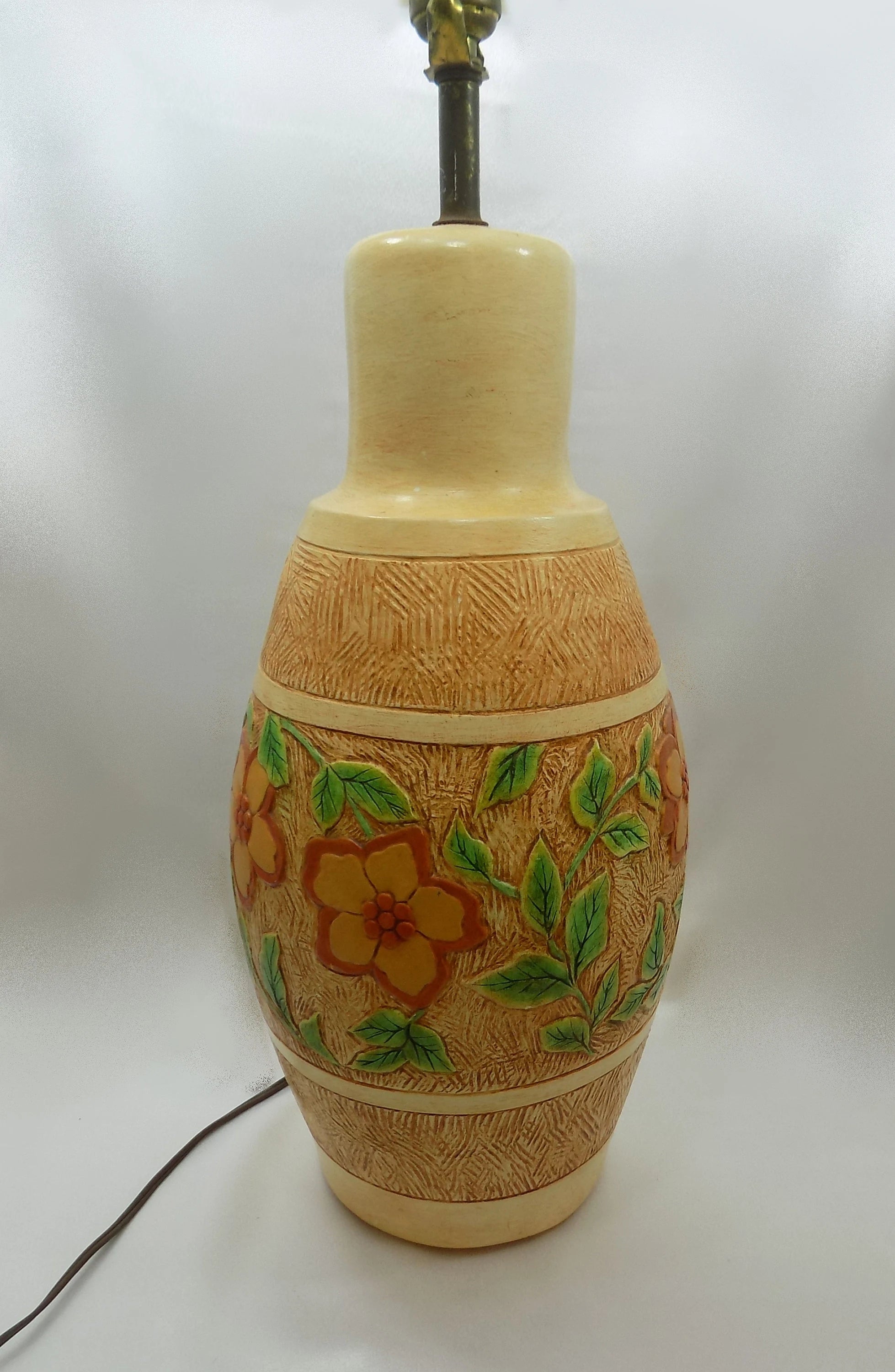 1960s Designer TABLE LAMP by Continental Studios showing cord and lamp stem