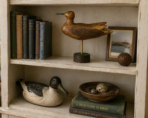 Shorebird Carving on Stand Folk Art Greater Yellow Legs 1993 Signed