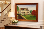 Vintage Oil Painting of House and Gardens Framed & Signed