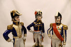 Vintage Porcelain Figurines Trio of French Generals Hand Painted
